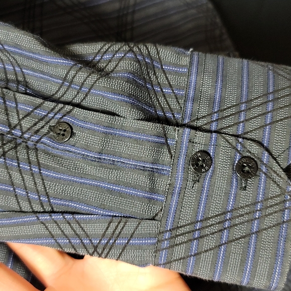 Level Ten Velvet Embossed Striped Button Down Shirt - Picture 7 of 10